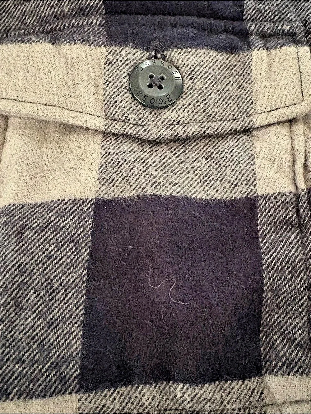 OshKosh B'gosh Boys Blue/Grey Plaid Quilted Flannel Fall Zip Shirt Jacket; 10